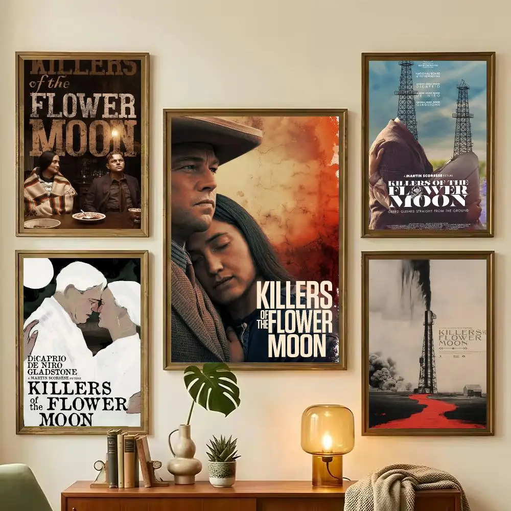 Movie Killers of the Flower Moon Painting Calligraphy Stylish Wall Art Poster, Bedroom Living Room Home Decor Gift