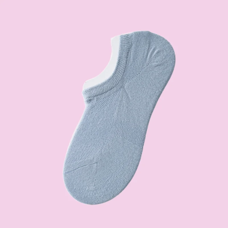 2/5 Pairs Women's High Quality Boat Socks Thin Non-slip No-heel Invisible Socks Ladies Cotton Socks Shallow Mouth Short Socks