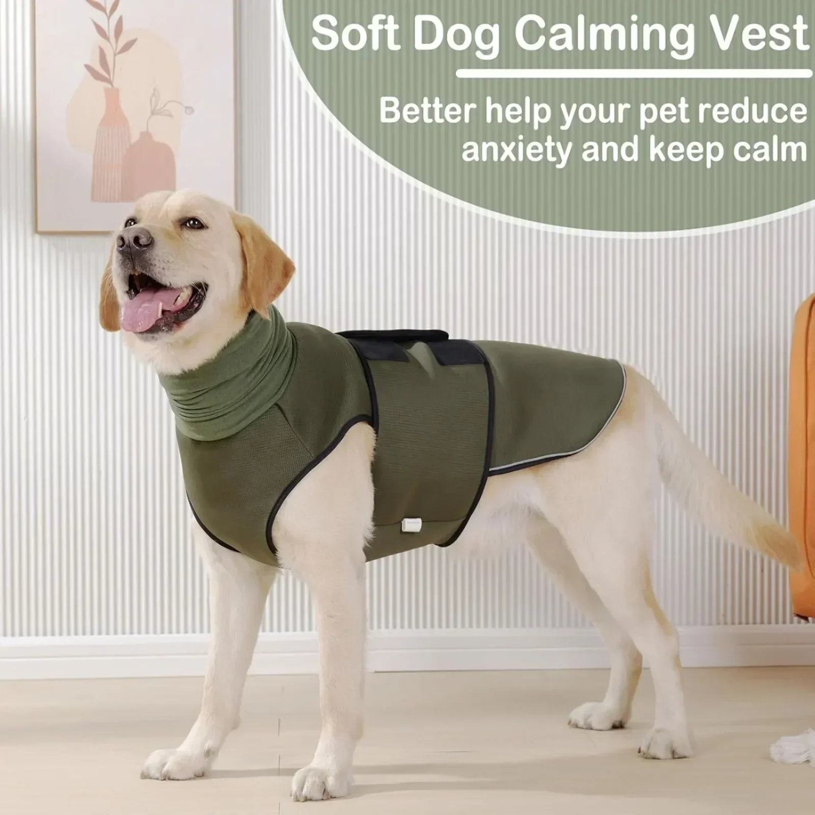 Dog anxiety vest, thunder jacket for large dogs, calming jacket with hoodie, fireworks, quarantine, anti anxiety dog hoodie KLYM