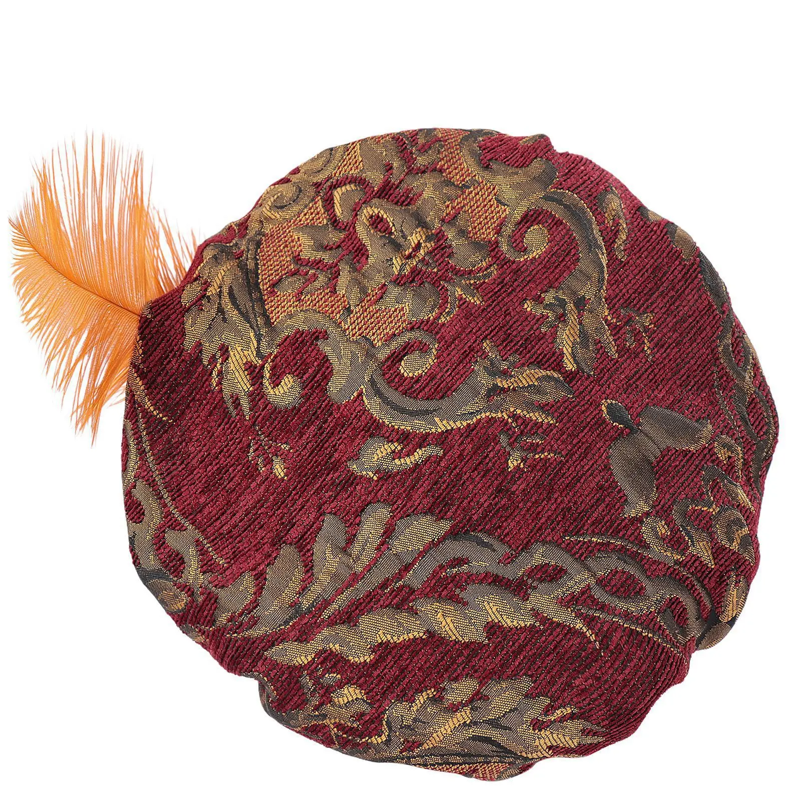 หมวกดับเบิลเล็ตยุคกลางสำหรับผู้ชาย พร้อมขนนก หมวกทรงมัฟฟินระดับไฮเอนด์ สำหรับการแสดงคอสเพลย์และเครื่องแต่งกาย