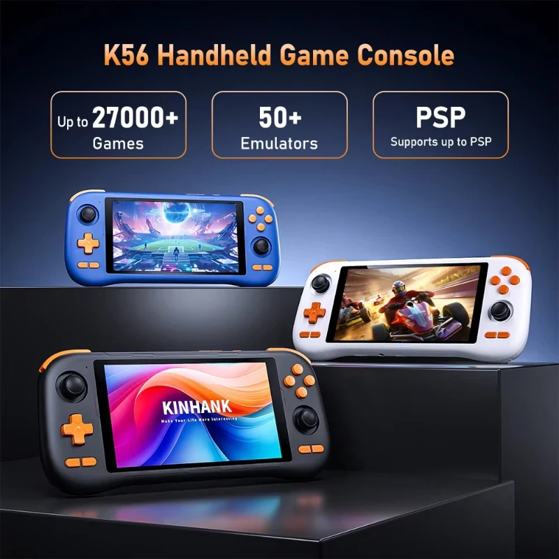 Handheld Gaming Consoles K56 Android 14 System Ips Hd Screen Retro Portable Video Game Player For Psp N64 Arcade Adult Gamers