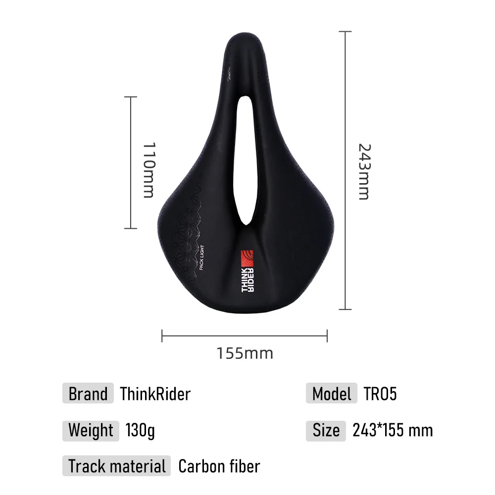 ThinkRider Full Carbon Saddle Road Bicycle Cushion MTB Saddle Bike Seat Mat Ultra light Hollow Saddles bike accessories