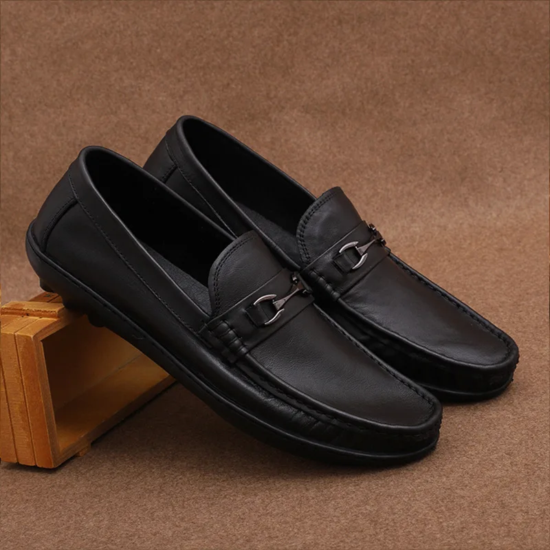 Genuine Leather Men Loafers Comfortable Driving Shoes Slip On Mens Moccasins Wedding Party Men Shoes Office Dress Leather Shoes