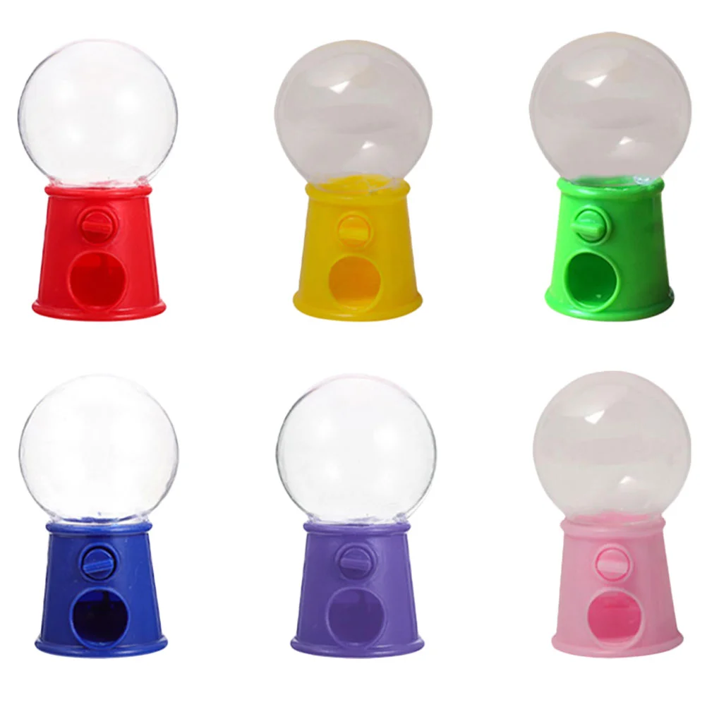 6 Pcs Desktop Candy Container Dispenser Small Gumball Machine Mini Plastic Cake Decor Party Supply