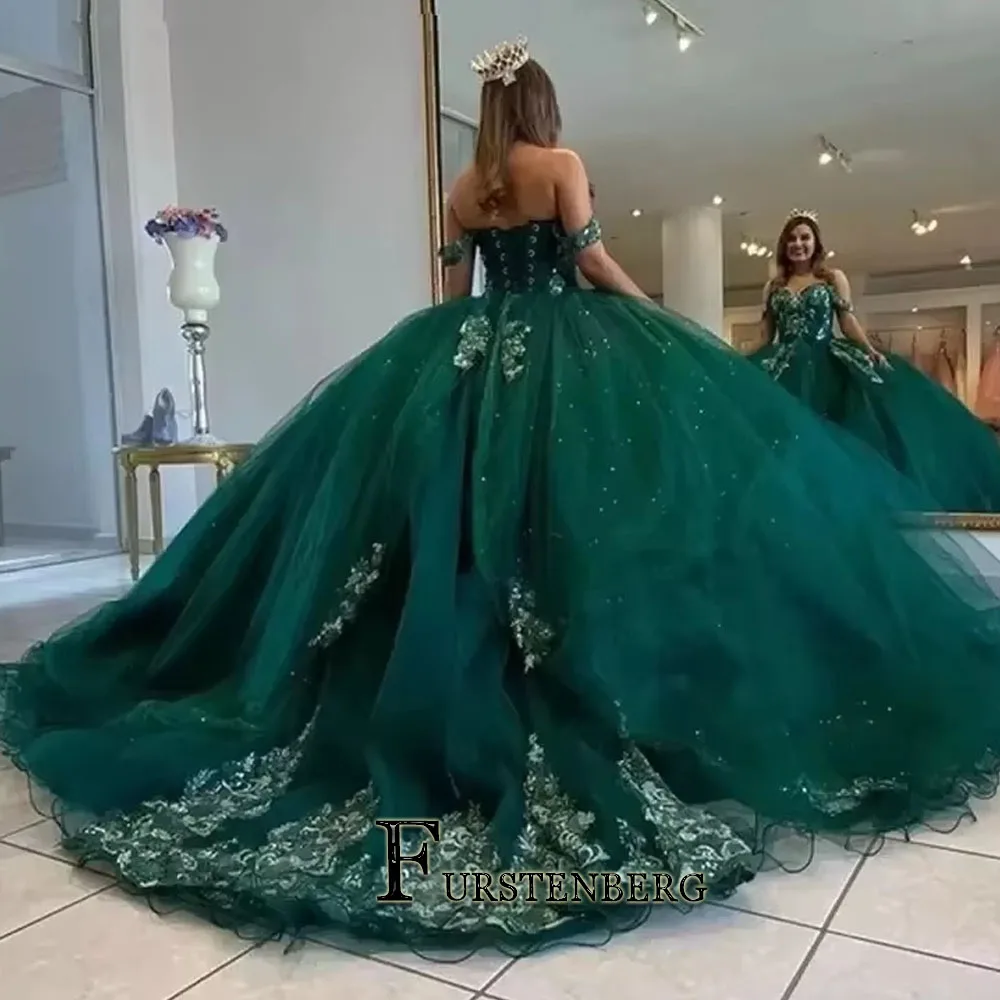 FURSTENBERG Elegant Ball Gown Quinceanera Dress Lace Up Appliques Formal Gowns Vestidos De 15 Anos Quinceanera Corest Customized