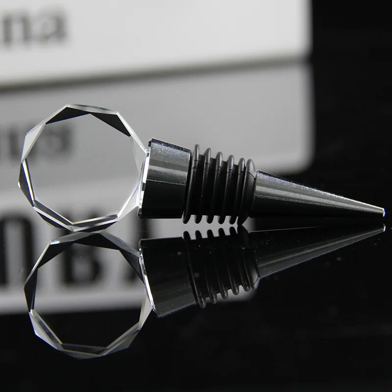 XTOOL 10pcs Blank Octagonal Crystal Wine Stopper Reusable Vacuum Sealed Champagne Stopper, Red Wine Bottle Stopper, Wedding Gift