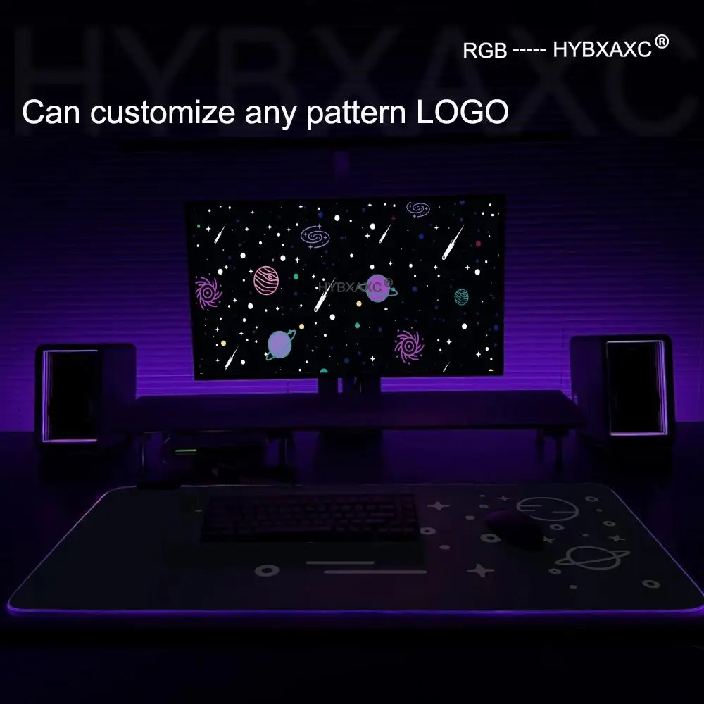 Black Hole Mouse Pad RGB Gaming Mouse Pad Desk Mat HD Gamer Large LED Light XXL MousePads PC Computer Carpet