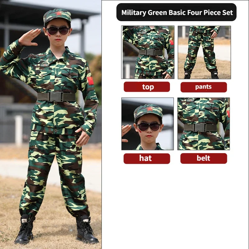 New Pattern Children's Camouflage Clothing Set Spring and Autumn Outdoor Training Sports  Training and Performance Clothing