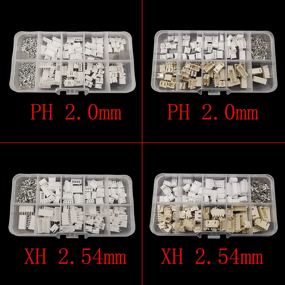 1Box SH 1.0/JST 1.25mm/ZH 1.5mm/PH 2.0mm/SM/SYP/XH 2.54mm/VH 3.96mm Pitch Male Female Housing Terminal Pin Header Wire Connector