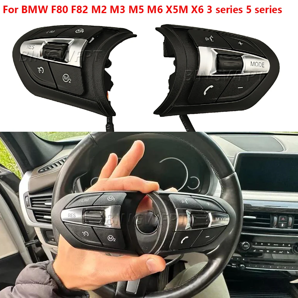 

Car styling buttons For BMW F80 F82 M2 M3 M4 M5 M6 X5M X6 3 5 Series steering wheel control buttons with red backlight
