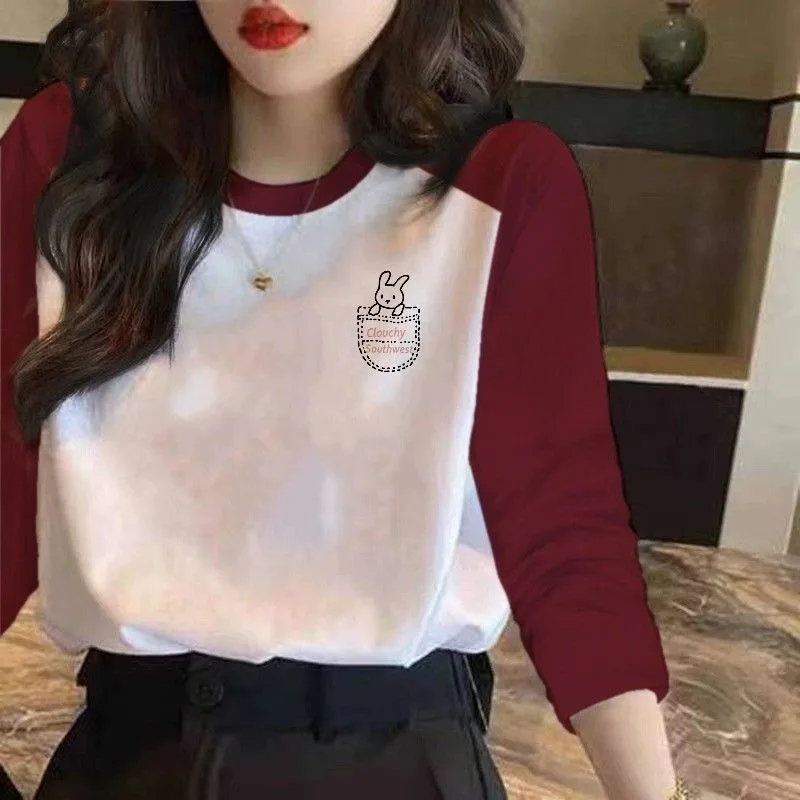 

2024 Early Autumn Fashion New Design Is Long-sleeved Top Base Shirt