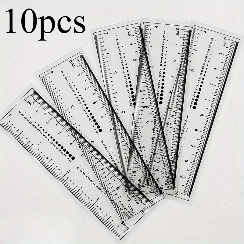 1 PC Misscheering Manicure PVC Clear Soft Ruler Transparent Card Scale Can Measure Drill Nail Shop Special Tool Ruler