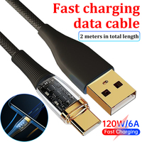 Type C Cable 120W Super Fast Charge USB Cable 2M Phone Charger Wire For MatePad Samsung S22 S21 Huawei Type-c Charger Cord
