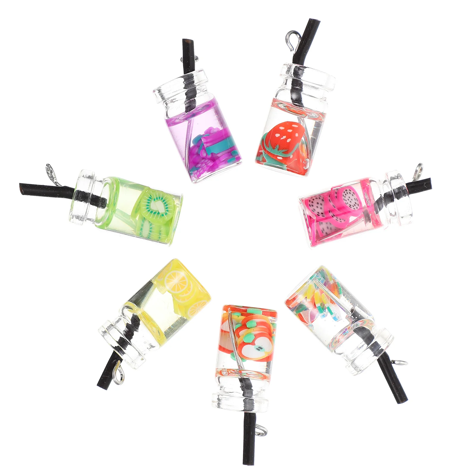 

42pcs Mini Earrings Glass Fruit Drink Cup Charms For Diy Jewelry Making Pendant Accessories Craft Supplies