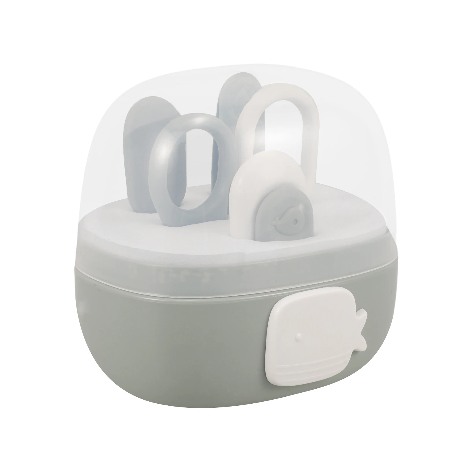 

4Pcs Baby Grooming Set Nail Clippers Scissors File Non-Slip Handle Cute Cartoon Design Safe for Newborns Toddlers