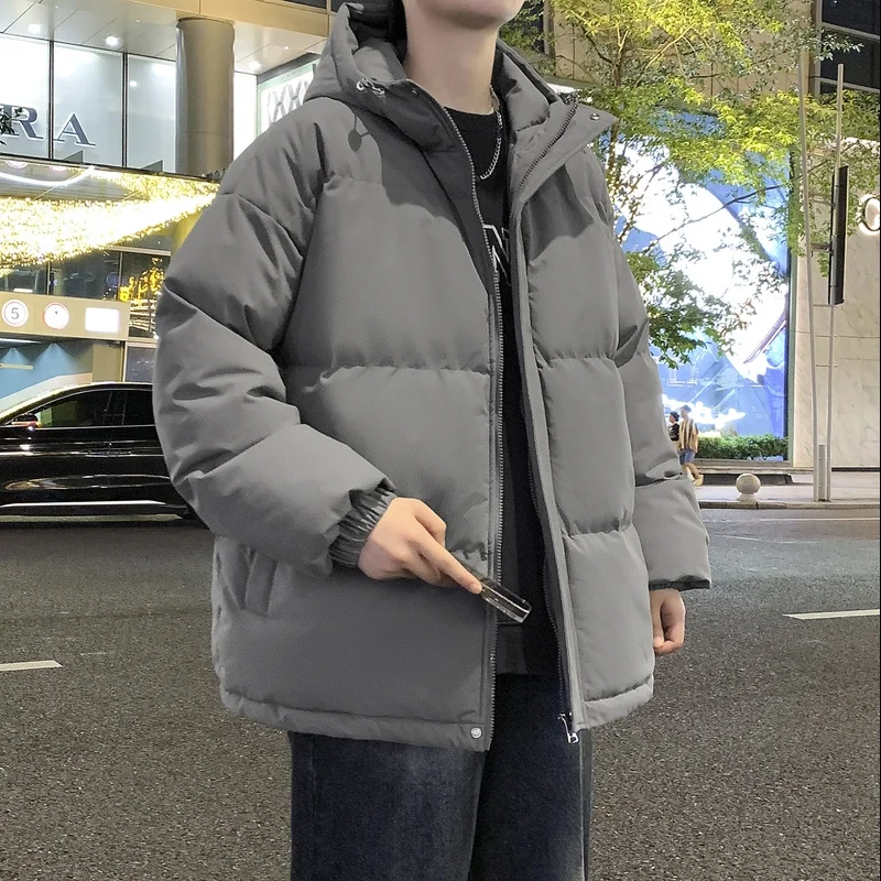 معطف خبز بغطاء للرأس فضفاض مقاس كبير للرجال - سترة شتوية مبطنة بالقطن الفاخر 2025 #5