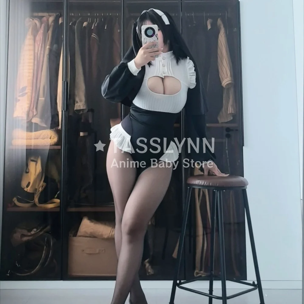 

Cenobite Nun Costume Black Fancy Christmas Cosplay Dress Up Nun Fancy Dress Chowbie Nun Costumes Anime Cosplay for Sexy Girls