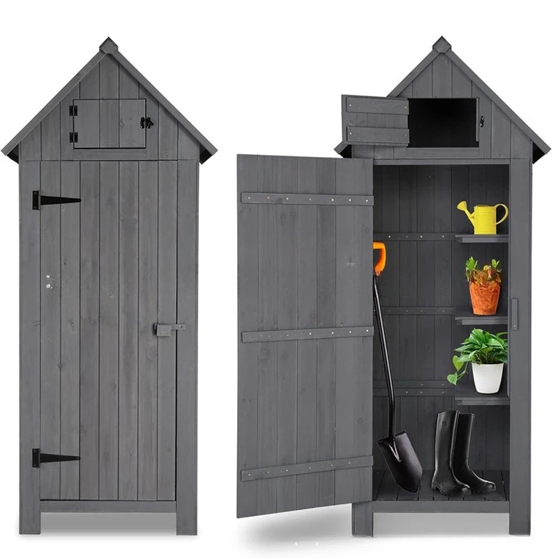 

Outdoor waterproof locker Large capacity courtyard Plantation wooden house storage cabinet Waterproof garden