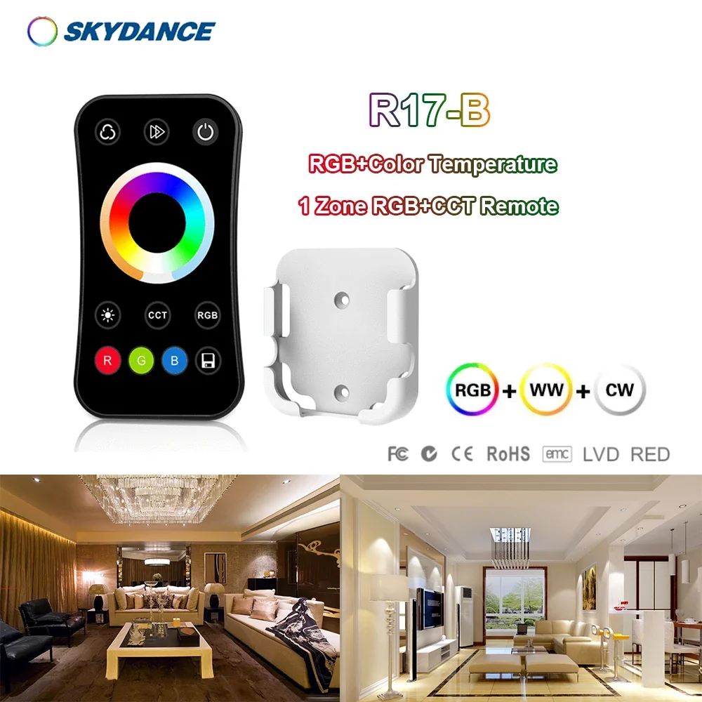 R8-5 R17 1/4 Zone 2.4GHzRF 10key Gradation À Distance Commutateur pour RGB + document Température LED bande/Tech SKYDANCE Série Contrôleur