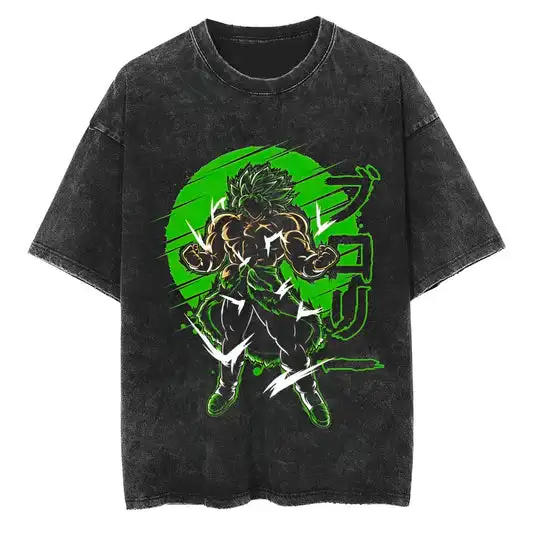 

2026 Dragon Ball Vintage Washed Cotton T-Shirt Men Women Japanese Anime Print Casual Retro Short-sleeved Tee