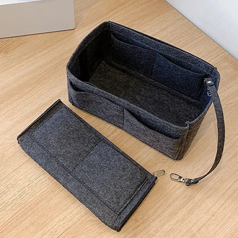 Simple and Lightweight Felt Material with Large Capacity and Multiple Pockets for Storing Makeup Bags for Home and Travel