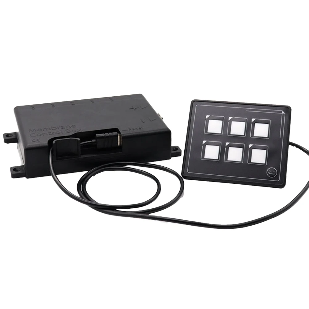 6 Gang LED For SWitch Panel Slim Control Box 11V-30V IP66 Waterproof Touch Button For Car RV Marine Boat Circuit Controller