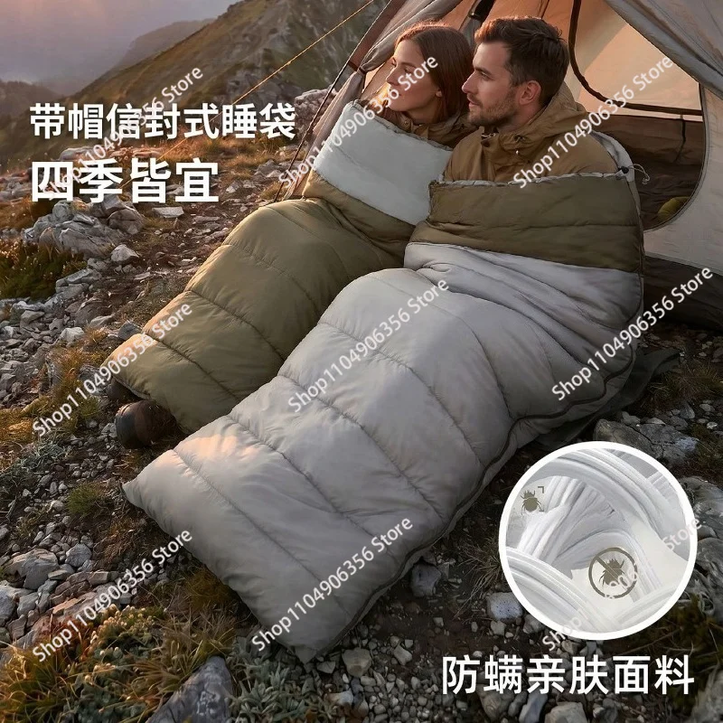 Travel cotton sleeping bag adult cold-proof office single camping winter thickened splicing quilt anti-mite