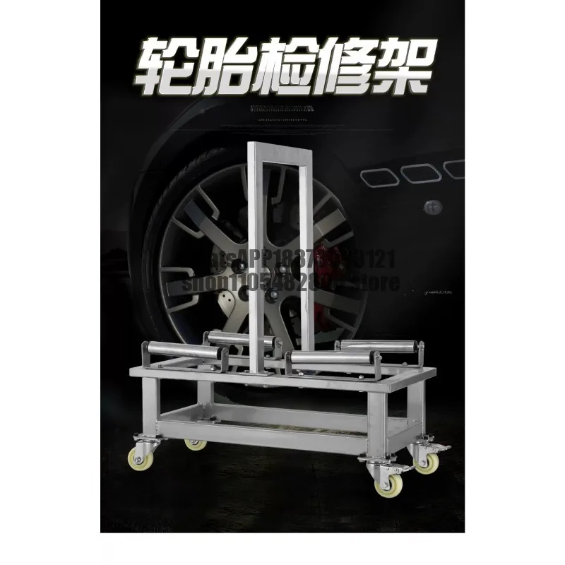Automotive workshop mobile tire rack, auto parts tire display rack, tire display rack