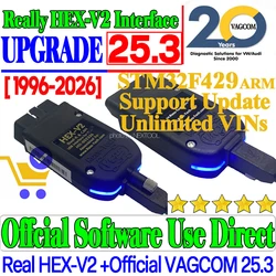 [1996-2025] Update V24.7 Unlimits VINs Real V2 Online VAG HEX V2 Hardware Usb Interface For VAG  COM Diagnostic Coding VCDS TOOL