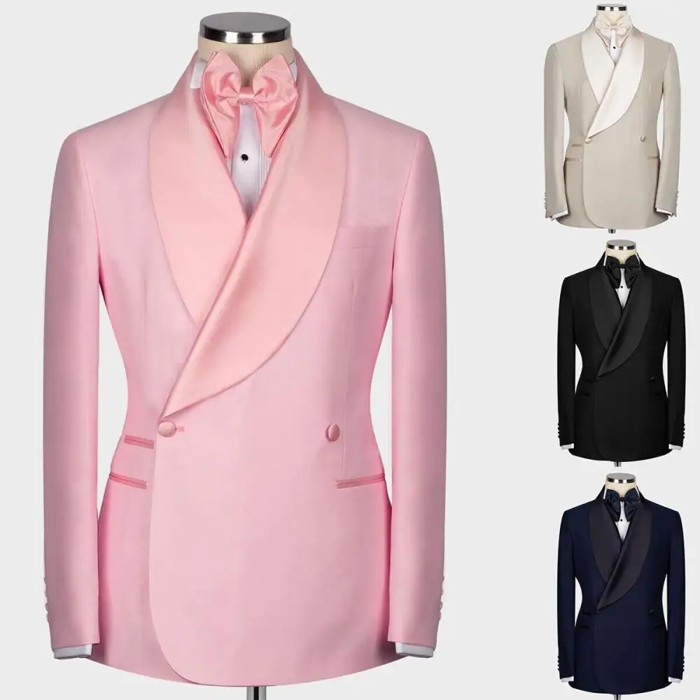 

Men Suit Regular Slim Fit Groom Wedding gown Formal sets jacket pants solid acetate Peak Lapel Single Breasted Custom