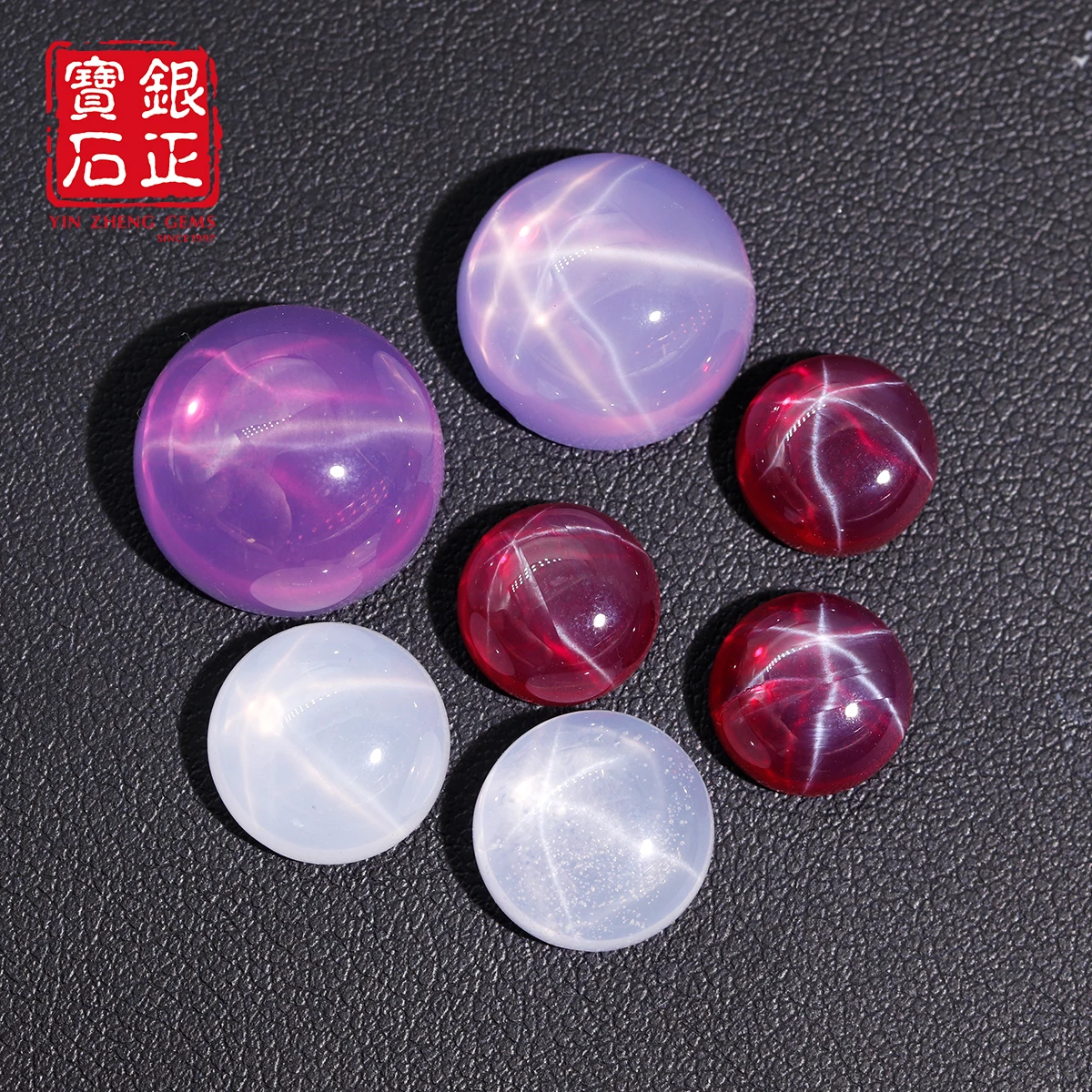 

YinZheng Six Ray Star Cultivate Рубин с плоским дном Кабошон круглой формы Лабораторный выращенный рубиновый синтетический свободный драгоценный камень для изготовления ювелирных изделий