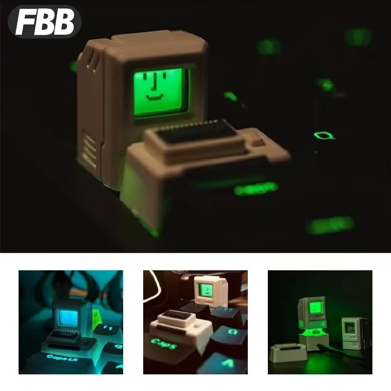 

FBB Nostalgic Mini Macintosh Artisan Keycap Classic Retro MAC Hat FC Cute ABS Creative Face Changeable for Mechanical Keyboard