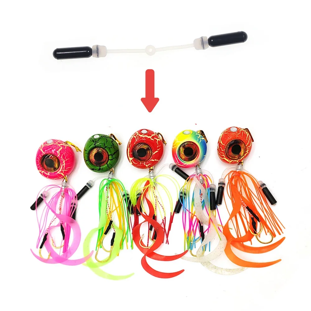 Kit de chocalhos para saia de gabarito de pesca, tubo de som de plástico e alça de conexão, acessórios spinnerbait buzzbait, baixo, snapper, pesca, manufa