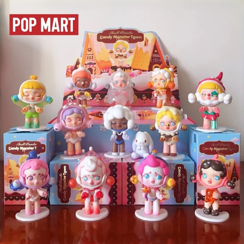 Original Best Selling Popmart Skullpanda Candy Monster Town Series Blind Box Cute Trendy Car Desktop Blind Box Decoration Gift