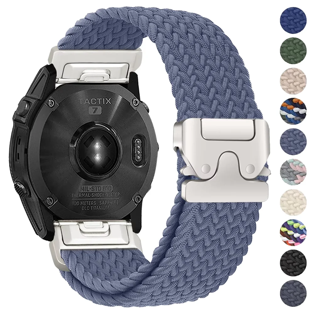 Quick Fit Braided Strap 20 22 26mm for Garmin Fenix 8 7 Pro 7S 6 5X 5Plus Tactix 8 7 Parachute Nylon Bracelet Fenix 8 Band 47mm