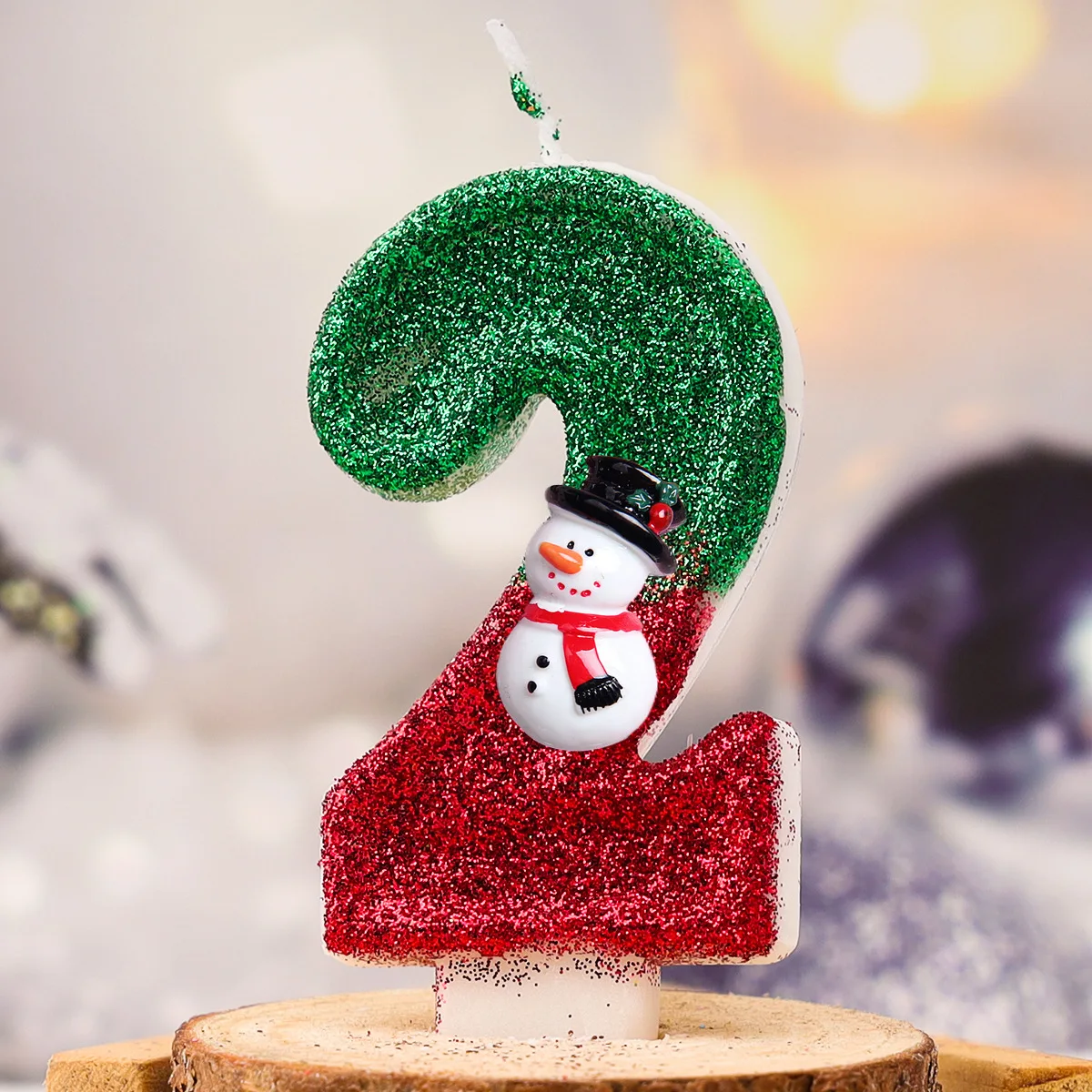 1PC New Christmas Theme Snowman Digital Candles 0-9 Birthday Party Holiday Cake Decoration Scene Arrangement