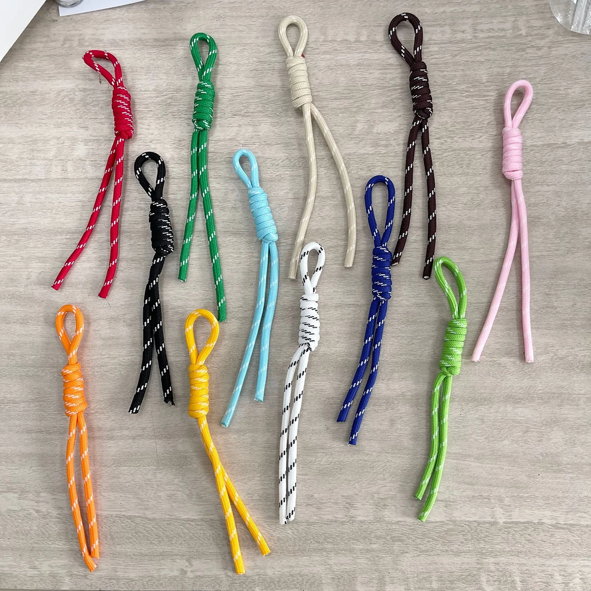 3-5 Stück Kreatives Geflochtenes Schlüsselband, Handgemachtes Knoten-Nylonseil für DIY-Schlüsselanhänger, Taschen-Accessoires – Detail 3