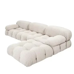 Zielona sofa w kształcie litery L Moduł relaksacyjny Drewniane nogi Xxl Minimalistyczna niezwykła kanapa Ergonomiczny duży salon Europejska sofa Cama Furniture