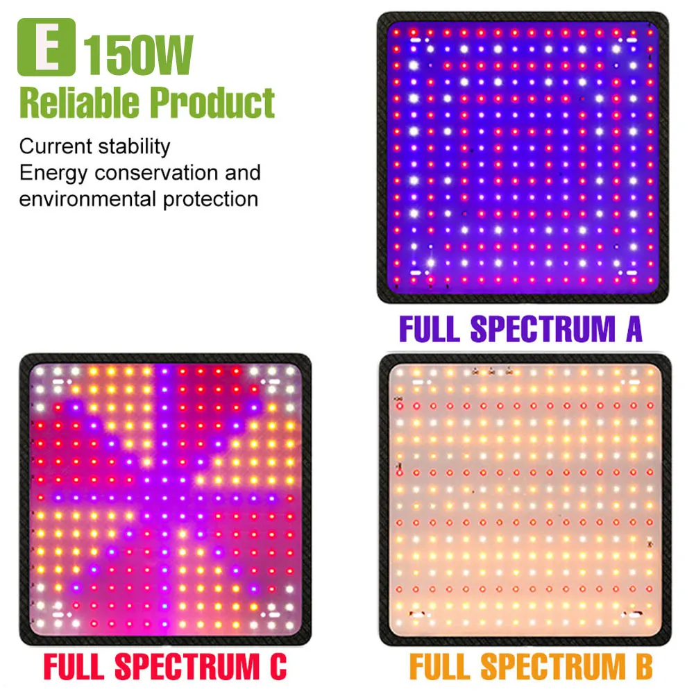 150 واط LED الطيف الكامل تنمو أضواء الكم مجلس زراعة مصباح الولايات المتحدة/الاتحاد الأوروبي التوصيل للداخلية زهرة الدفيئة خيمة الطماطم الخضروات