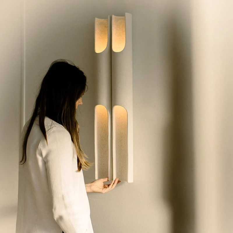 

Creative decorative Lighting installation Cream wind restaurant Hotel porch wall hanging painting