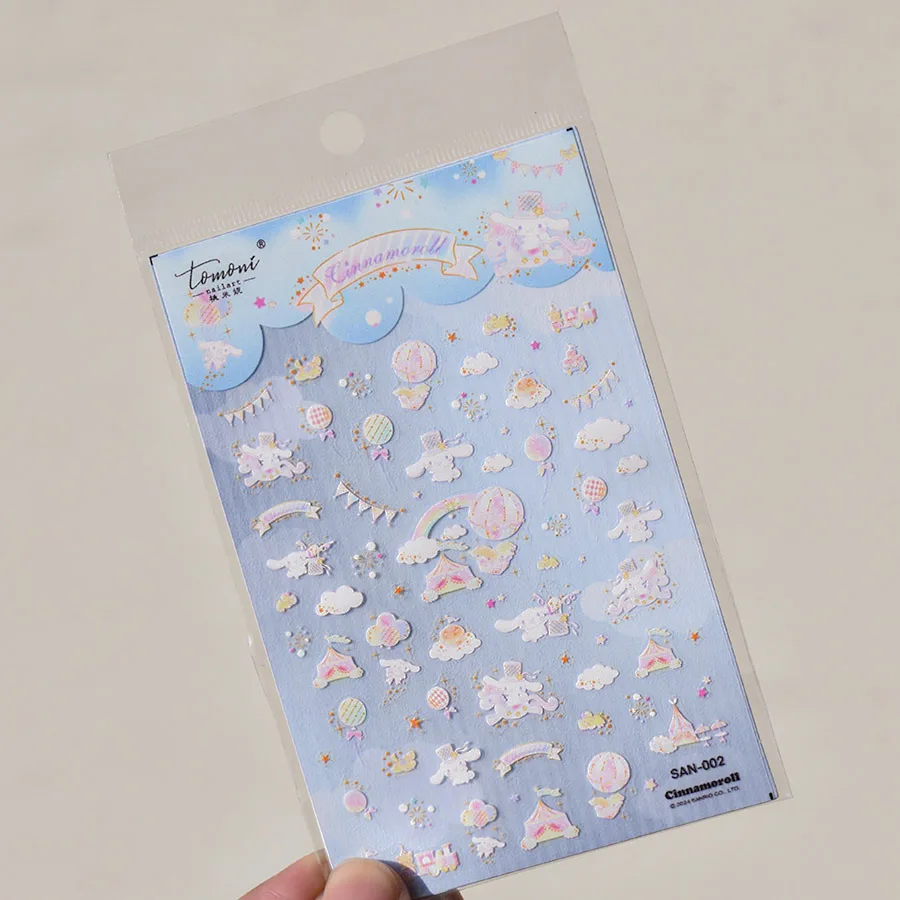 Tomoni Co-brand Sanrio Cinnamoroll Nail stickers Cartoon Kulomi Nail Art Decoration Press On Nails Stickers DlY Nail Art Decals