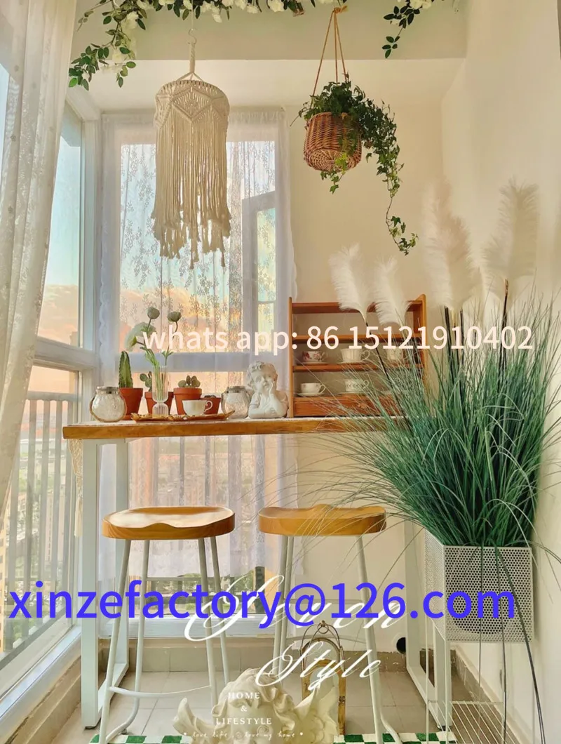 

Customizable wood bar table and chair combination home balcony