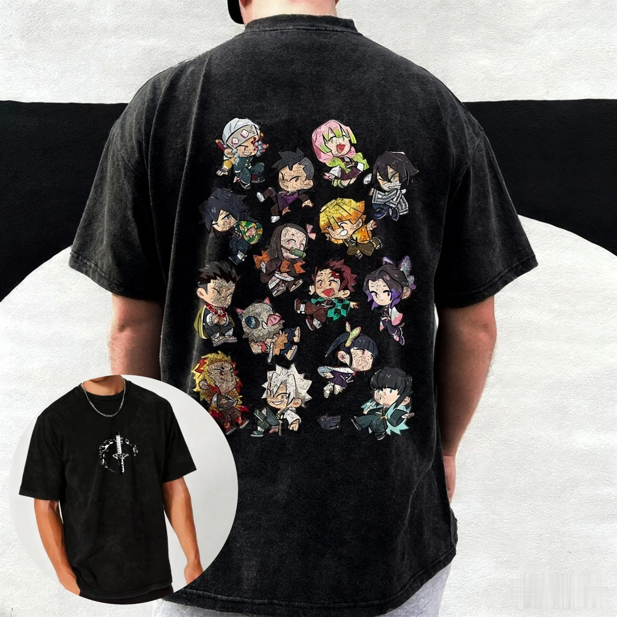 Dämon Slayer Kimetsu Keine Yaiba Anime Grafik T Hemd Männer Frauen 2026 Sommer Baumwolle Streetwear T-stück Übergroßen Casual Tops Mode