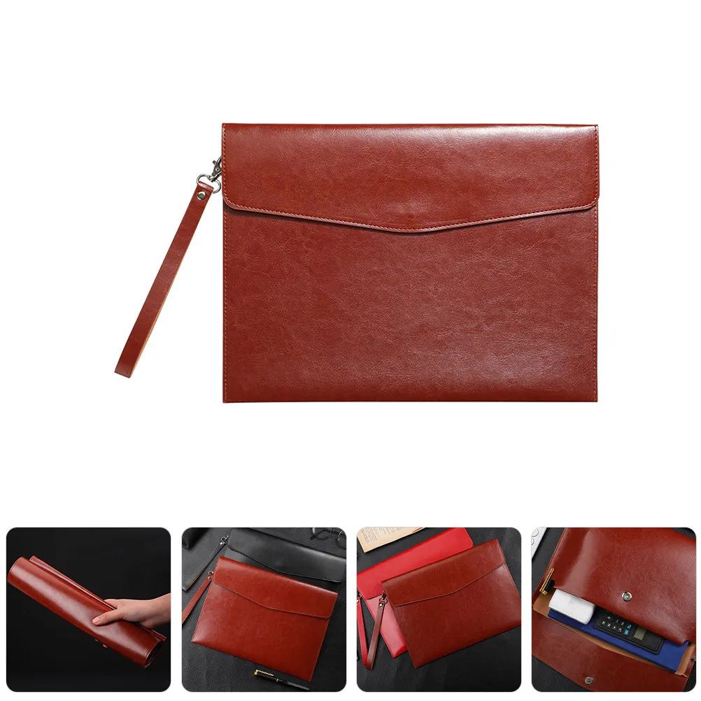 

Папка-органайзер для документов формата А4 из ПУ, вместительная портативная сумка для хранения документов для деловых людей (мужчин и женщин)