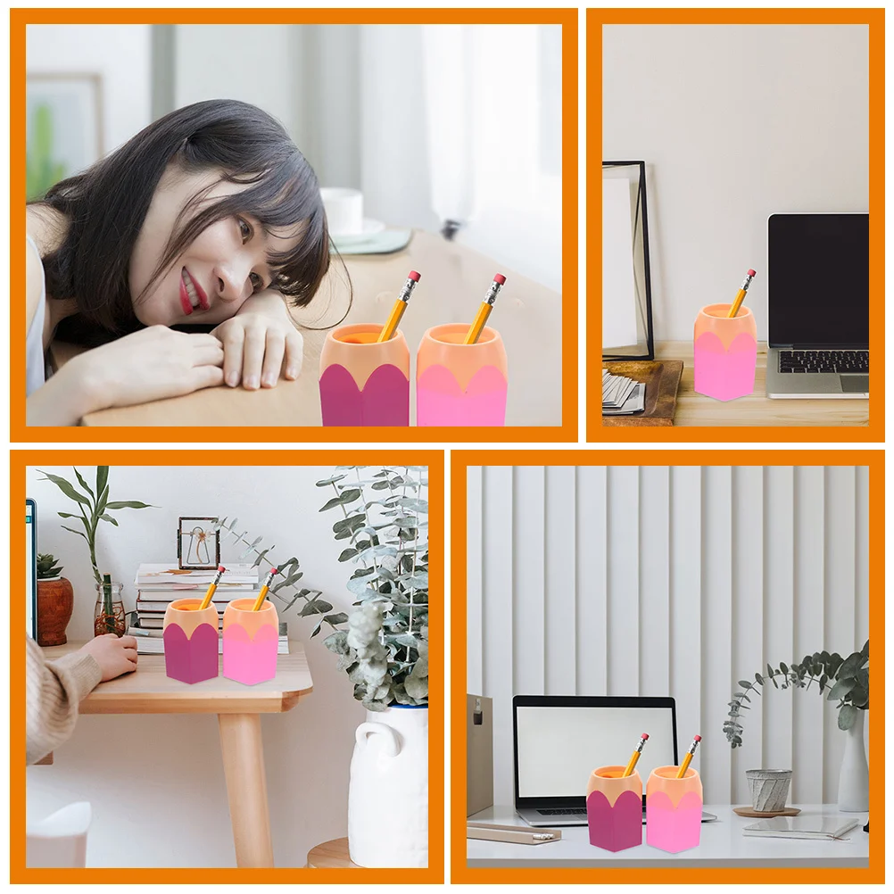 

6Pcs Colorful Pen Holders Cute Pencil Storage Organizer Big Opening Desktop Organizer for Office Makeup Brush Holder