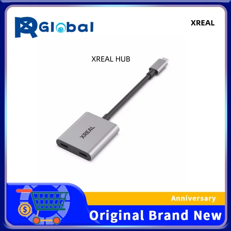 XREAL Hub 120hz 2IN1 USB-C PD Fast Charging Adapter Portable Video Adapter For XREAL AIR/AIR2/Pro/Ultra Glasses Switch PS4 PS5