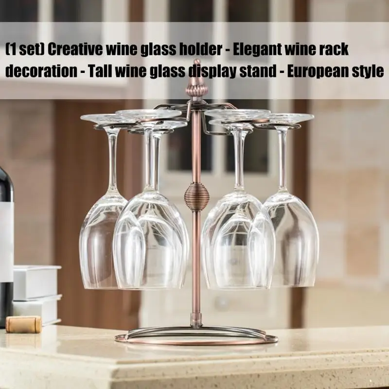 

Space Saving Vertical Wine Cup Rack Upside Down Display Shelf For Stemwares Decorative Iron Wire Construction Hanger D2RD