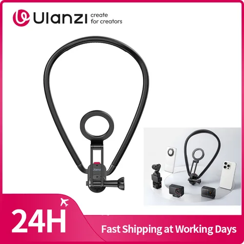 Ulanzi MG14 soporte de cuello magnético para Gopro para Insta 360 para DJI Omso Cámara de acción soporte de cuello para teléfono inteligente para iPhone 17 16 15 14