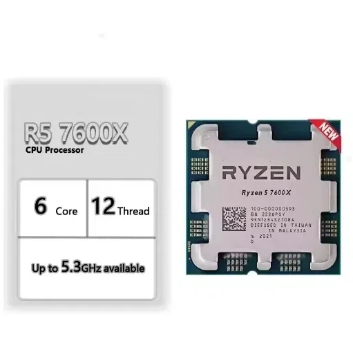 

R5 7600X Processor 5nm 6-Core 12 Thread 4.7GHz 105W Interface boxed CPU