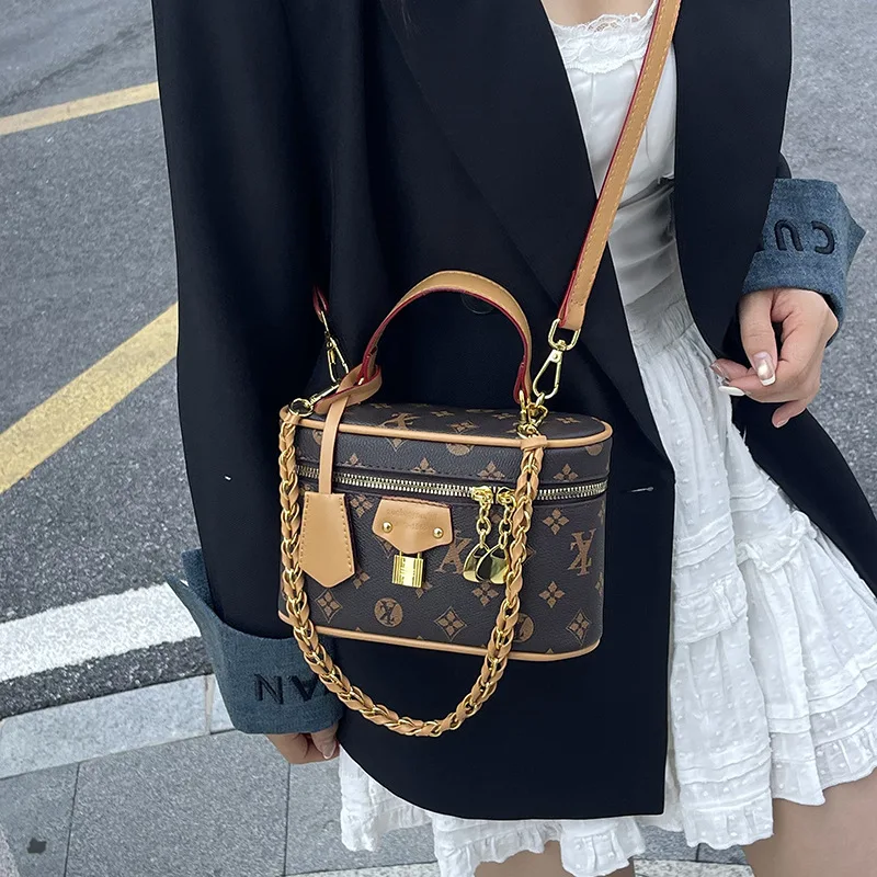 New Premium Box Bag for Women - Retro Fashion Printed, Textured Chain Handbag & Stylish Shoulder/Crossbody